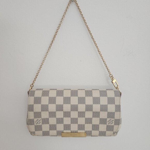 LOUIS VUITTON Favorite PM Crossbody Clutch Damier Azur White N41277 Dust Bag Box - Picture 3 of 15